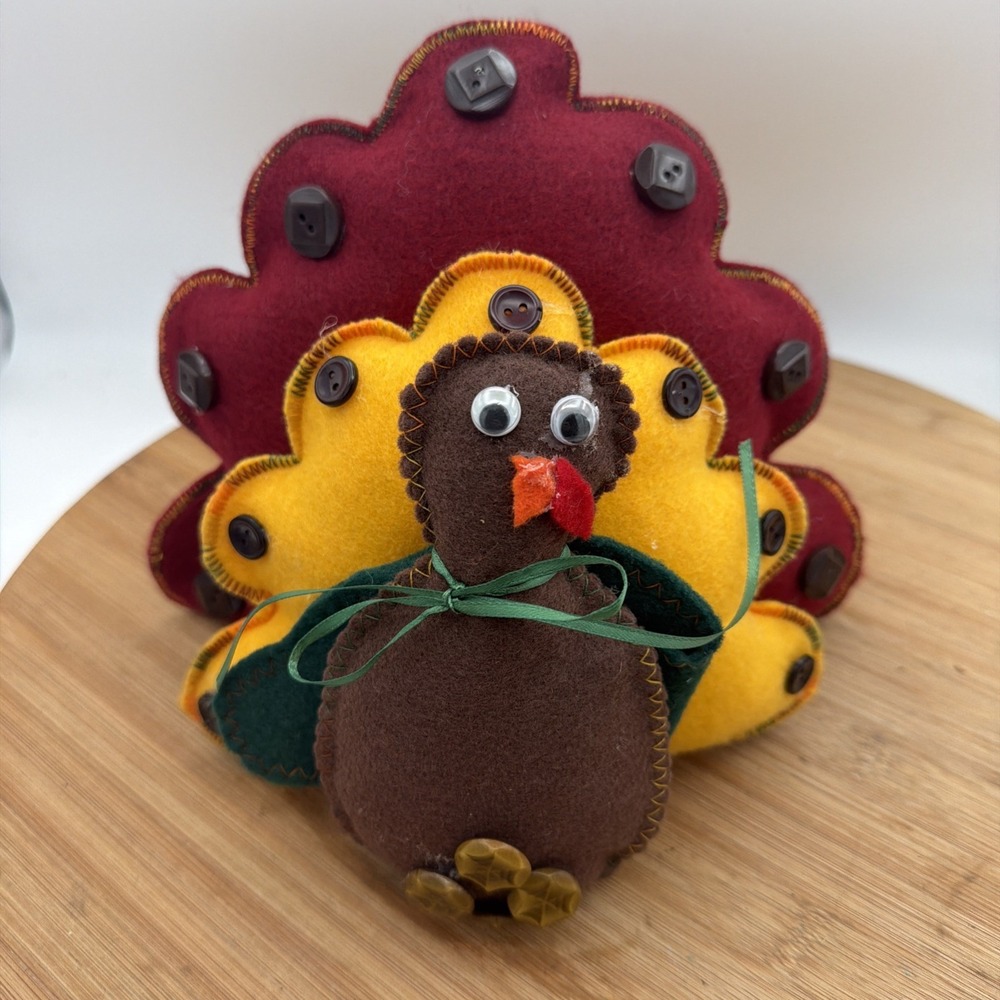 Felt Fabric Stuffed Turkey Thanksgiving Holiday Decoration